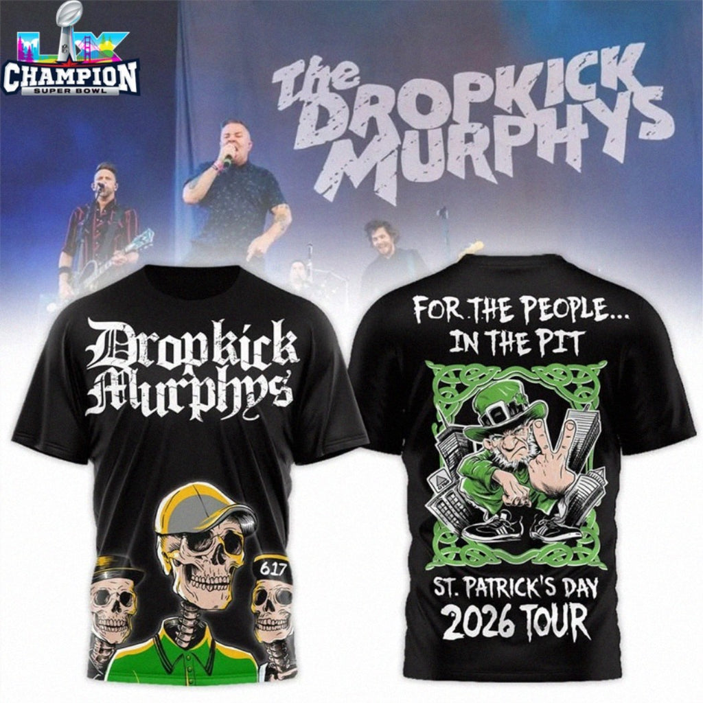 Dropkick Murphys For The People In The Pit St Patrick’s Day 2026 Tour T-shirts