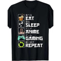 Eat Sleep Anime Game Repeat Kawaii Otaku Anime Manga Made USA T-Shirts