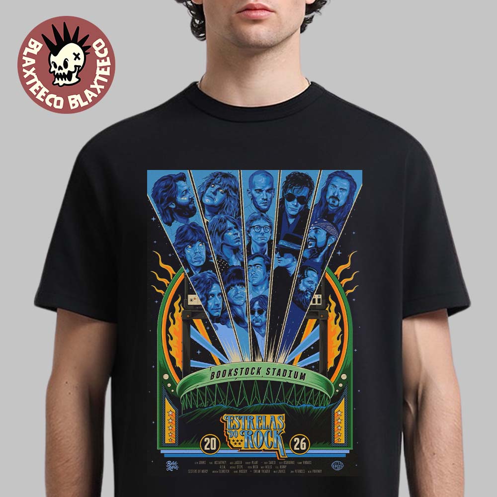 Estrelas Do Rock 2026 Festival Gig Poster At Bookstock Stadium On July 11 2026 T-Shirt