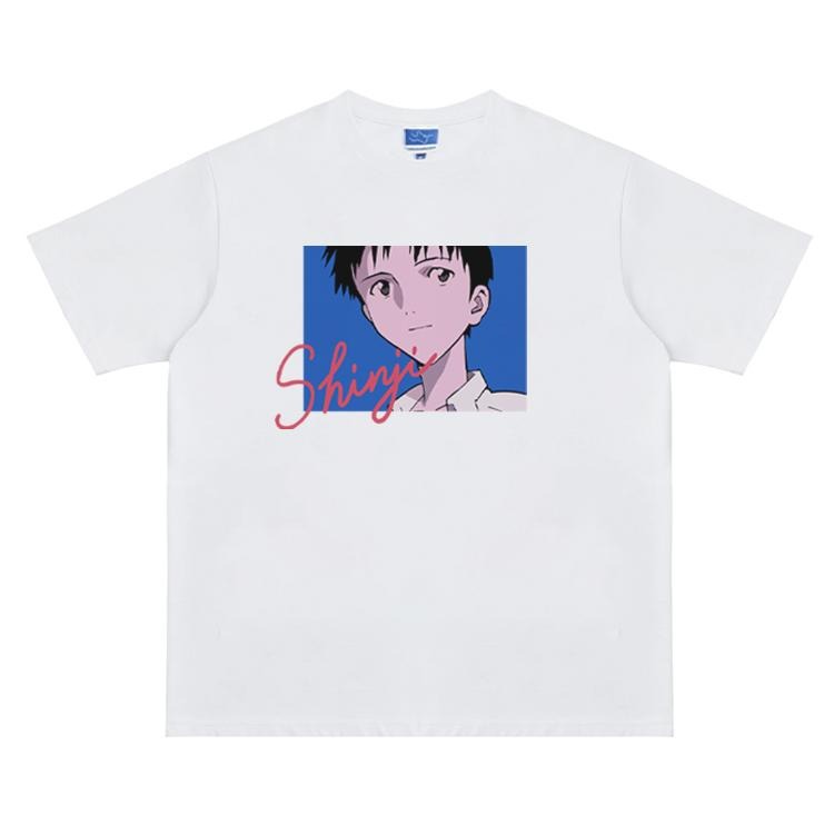 Eva "Shinji Ikari Signature" Vintage Anime 100% Cotton Original Top Streetwear Casual Menswear T-Shirts