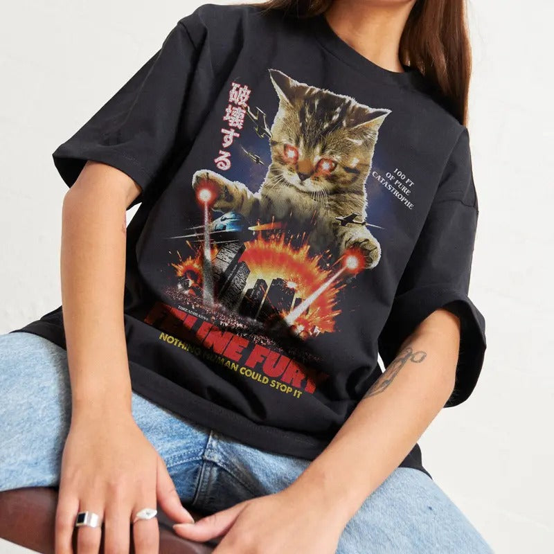 FELINE FURY Summer Cotton Cotton Menswear S 3XL Soft Top T-Shirts