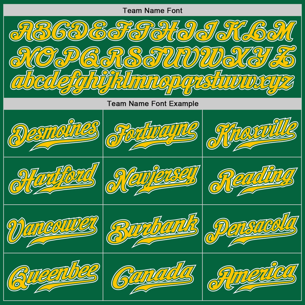 Custom Kelly Green Yellow-White Authentic Gradient Fashion Baseball Jersey