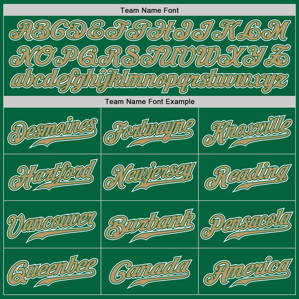 Custom Kelly Green Old Gold-White Authentic Gradient Fashion Baseball Jersey