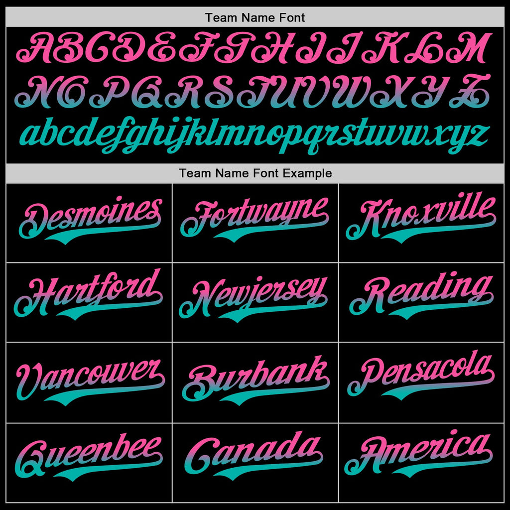 Custom Black Pink-Aqua Authentic Fade Fashion Baseball Jersey