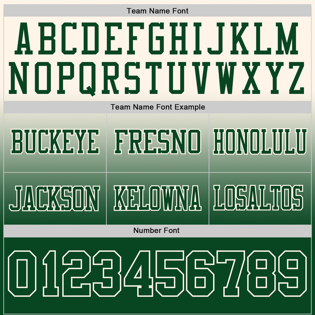 Custom Cream Green Authentic Fade Fashion Football Jersey