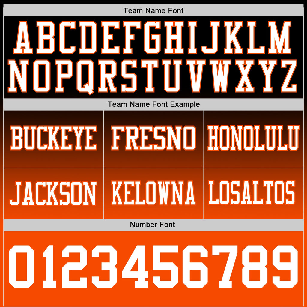 Custom Black White-Orange Authentic Fade Fashion Football Jersey