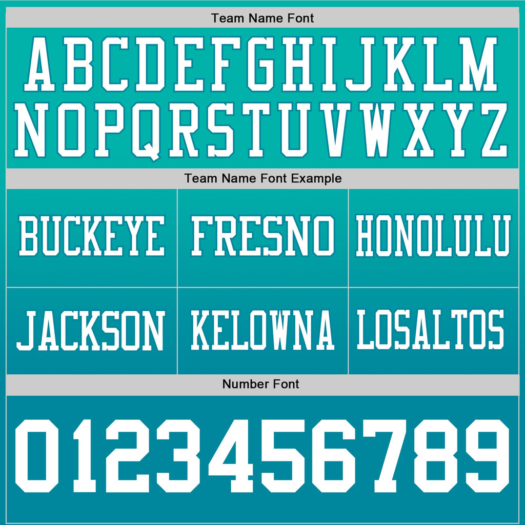 Custom Aqua White-Teal Authentic Fade Fashion Football Jersey