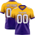 Custom Gold White-Purple Authentic Fade Fashion Football Jersey