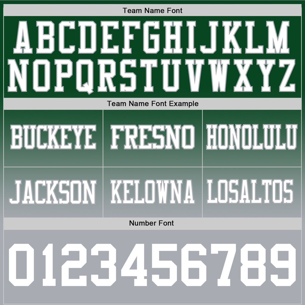Custom Green White-Gray Authentic Fade Fashion Football Jersey