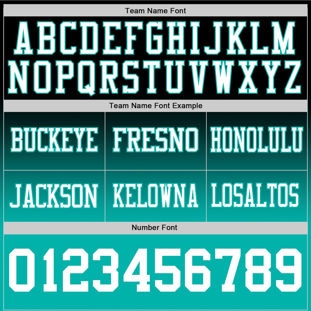 Custom Black White-Aqua Authentic Fade Fashion Football Jersey
