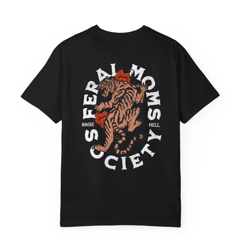 Feral Mom'S Shirt Feminist Girl Power Grunge Moto Mom T-Shirts