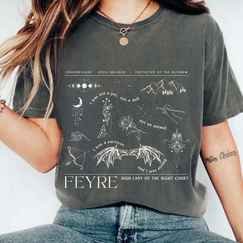 Feyre Shirt ACOTAR Shirt ACOTAR Shirt Rhysand Feyre SJM Booktok Sarah J Maas Velaris Bat T-Shirts