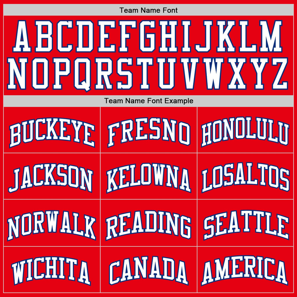 Custom Fire Red White-Royal Authentic Basketball Jersey