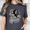 Floral Horror Movies Halloween Shirt 90s Halloween Retro Halloween Her T-Shirts