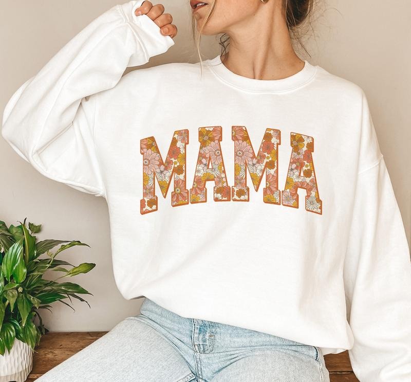 Floral Mama Varsity Spring Mama Mama Sublimation Mom Life Retro Mama Summer Mama Mama Mom T-Shirts