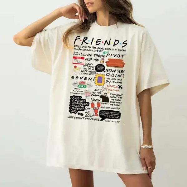 Friends Quotes Shirt Friends Quotes Tv Show Characters Shirts Friend Seriies Shirt How You Doin Coffee Lover Shirt Casual T-Shirts