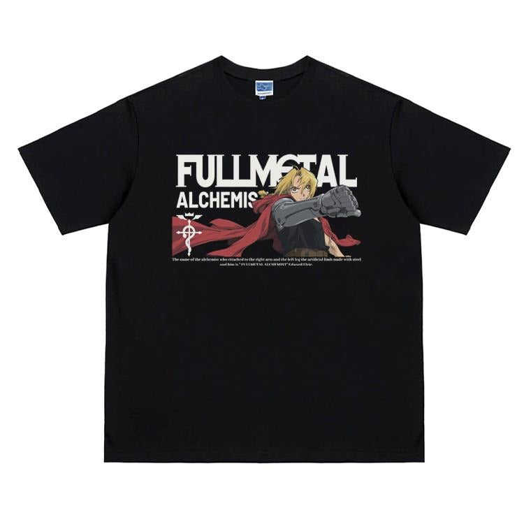 Fullmetal Alchemist "Edward Elric" Vintage Anime 100% Cotton Original Top Streetwear Casual Menswear T-Shirts