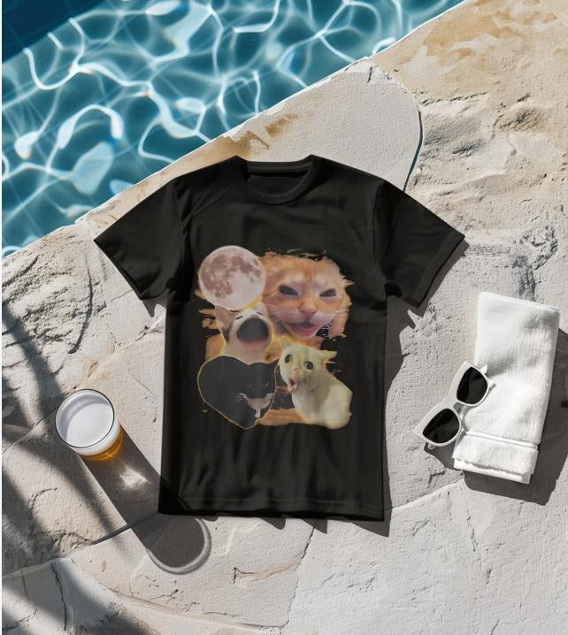 Funny Cat Shirt Viral Internet Meme Yelling Cat Meme Dank Meme Cat Lovers Comfort Colors T-Shirts