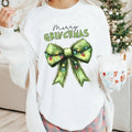 Funny Shirt Coquette Bow Merry Grinchmas Comfort Colors Party Party Green Bow Shirts Season T-Shirts