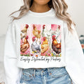 Funny Easily Distracted Peckers Shirt Farm Life Floral Spring Chicken Mama Chicken Mom Brushstroke Chicken Sarcastic Shirt T-Shirts