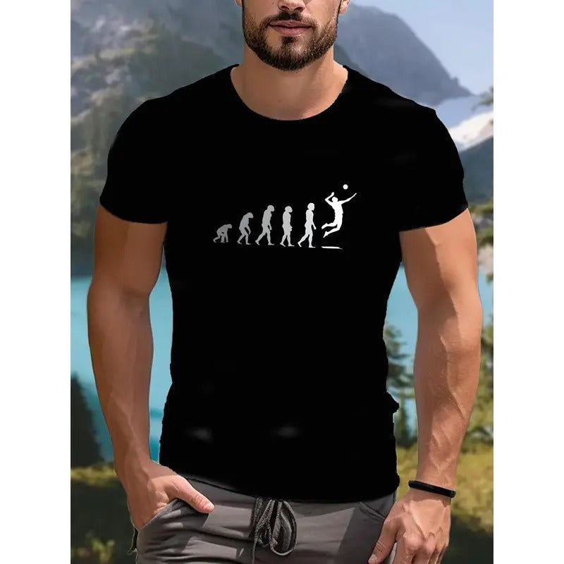 Funny Volleyball Ball Sports Athletes Shirt Round Crew Neck Short Sleeve Casual Comfy Lightweight Top Summer Geometric Pattern Polyester Fabric Outdoor Daily Casual Cotton Fabric Made USA T-Shirts