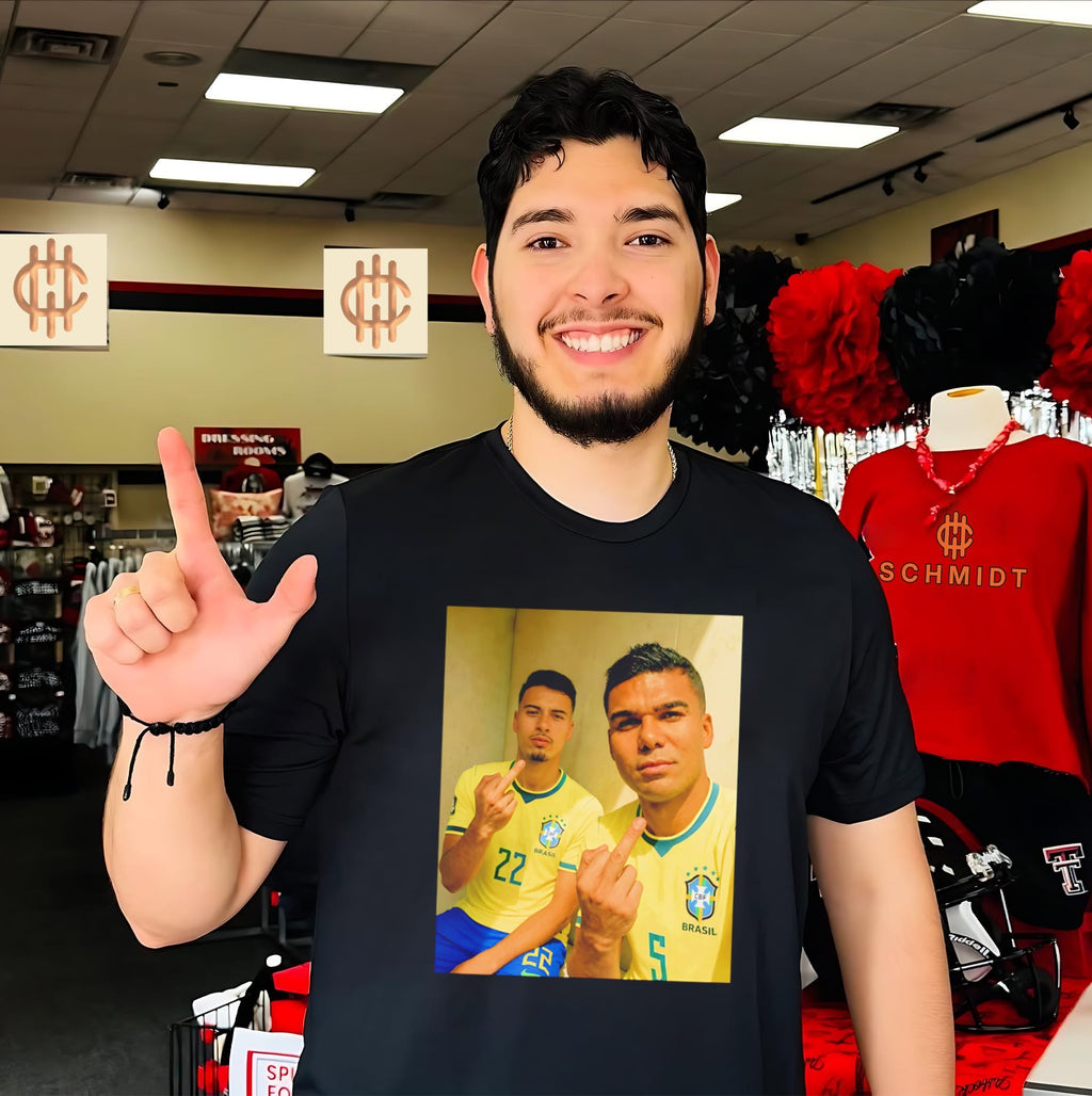 Gabriel Martinelli and Casemiro Brazil National Football Team middle finger shirt