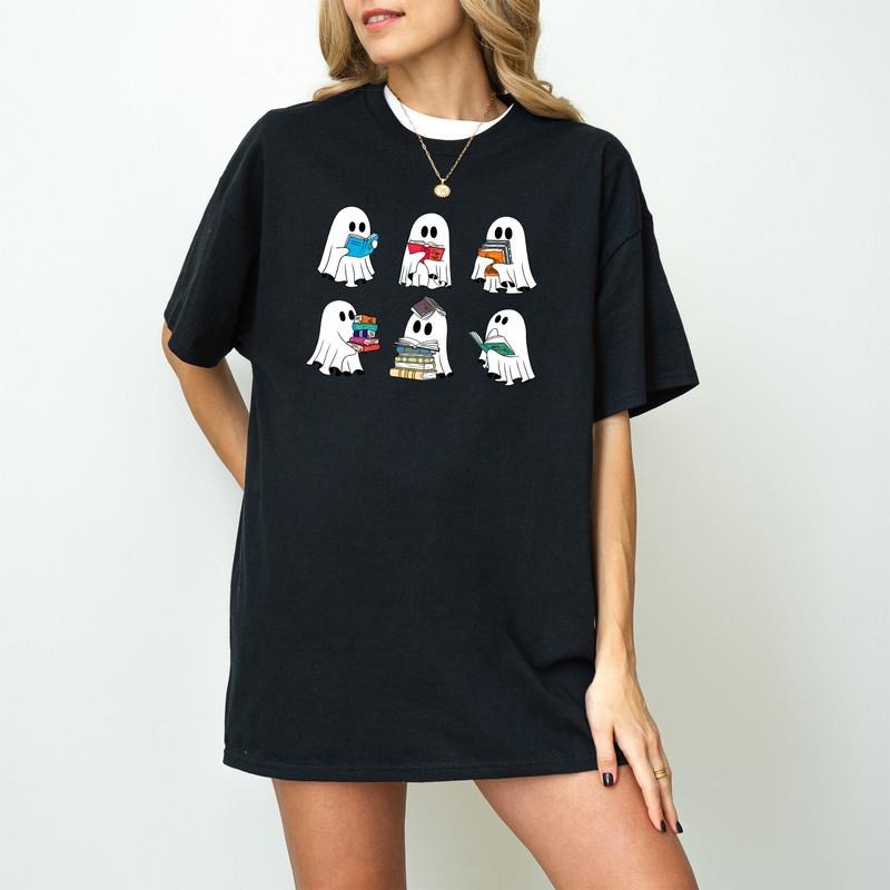 Ghost Book Shirt Halloween Book Bookish Ghost Book Ghosts Shirt Ghost Halloween Shirt Halloween Book Loverstyle{N002}2 T-Shirts