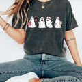 Ghost Nurse Halloween Comfort Colors Shirt Spooky Nurse Shirt Nurse Boo Crew Shirt Collar T-Shirts