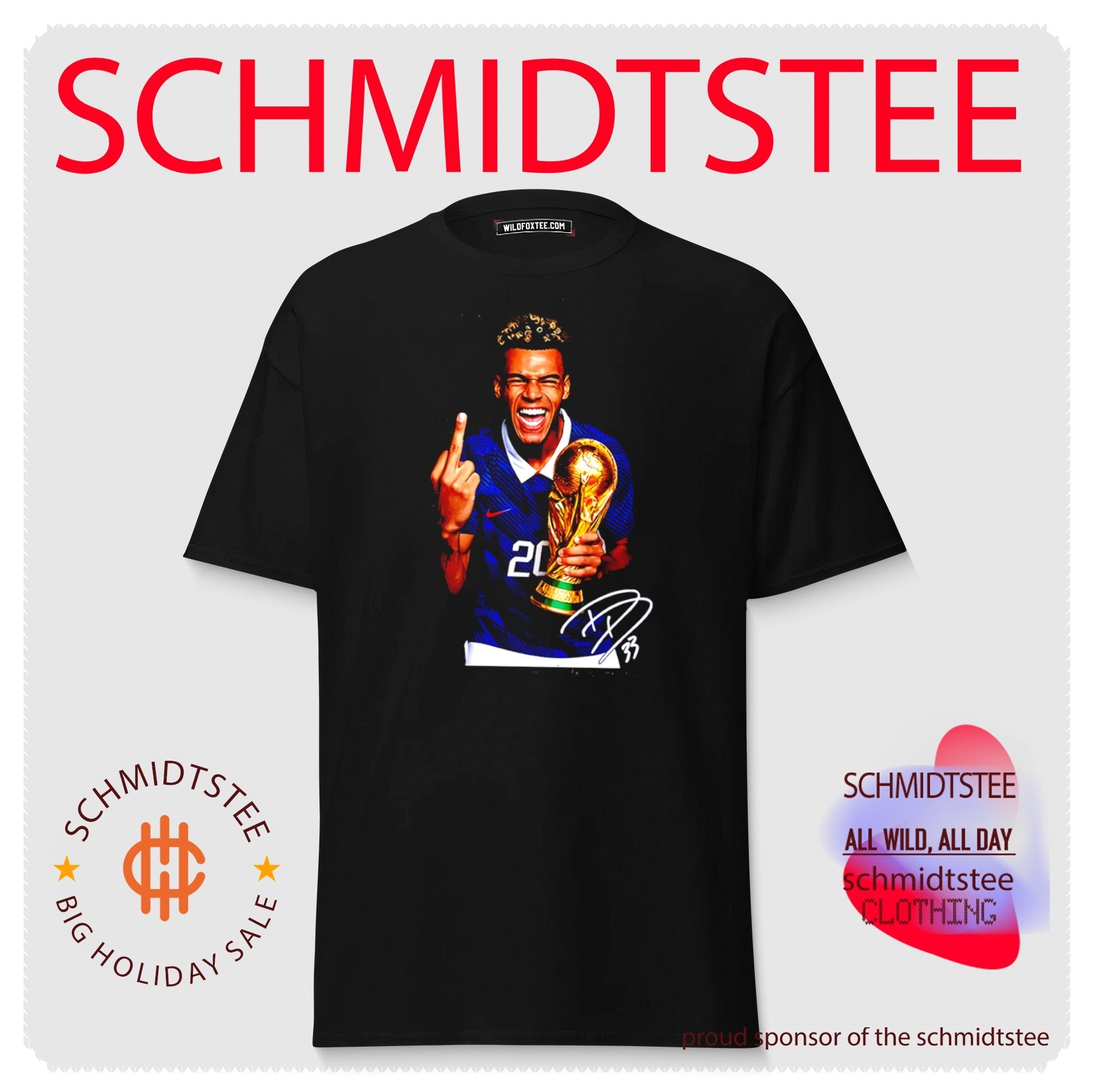 Desire Doué France National Team World Cup Champion 2026 middle finger signature shirt