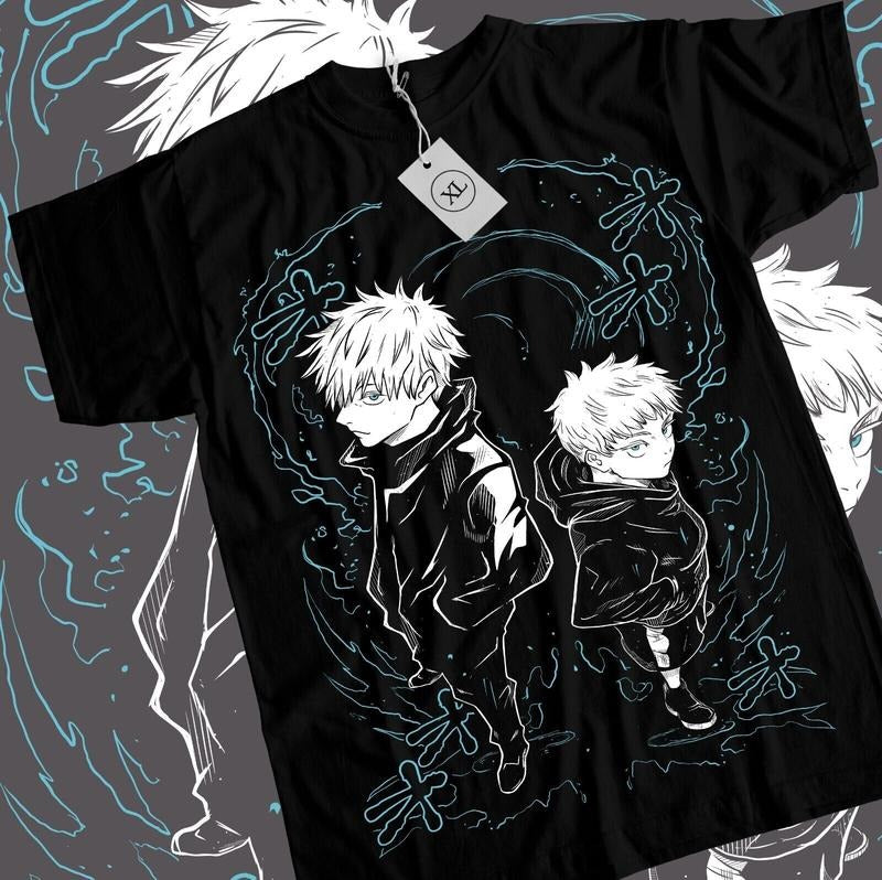 Gojo S 4XL Satoru Megumi Jujutsu Kaisen Yuji Sukuna Anime Black Shirt S 4XL T-Shirts