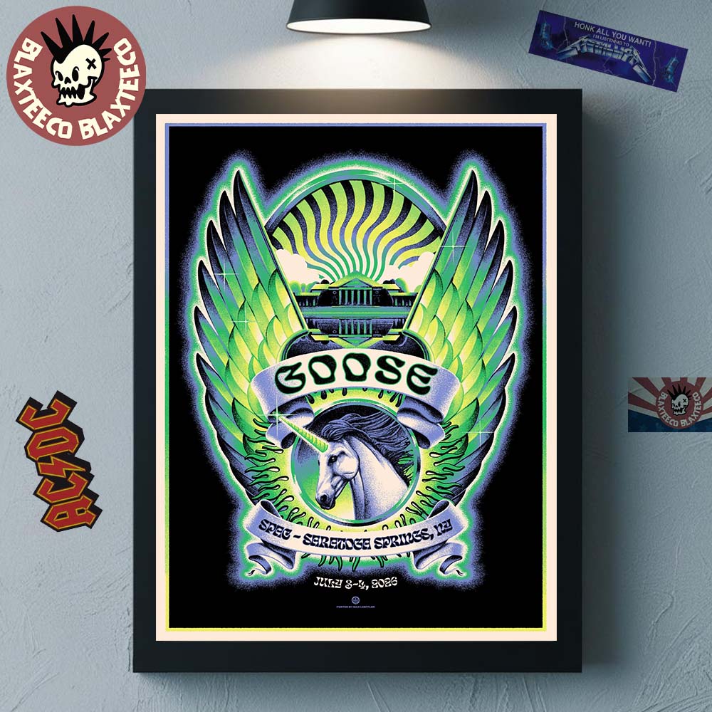 Goose The Band Saratoga Springs New York 2026 Event Poster On July 3 And 4 2026 Home Decor Poster Canvas