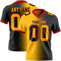 Custom Black Gold-Red Authentic Gradient Fashion Football Jersey