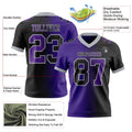 Custom Black Purple-Gray Authentic Gradient Fashion Football Jersey