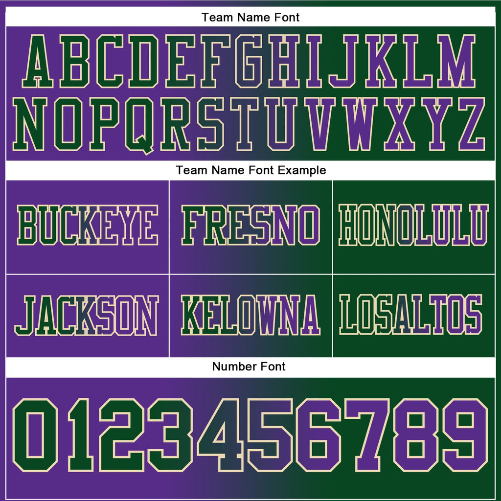 Custom Green Purple-Cream Authentic Gradient Fashion Football Jersey