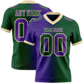 Custom Green Purple-Cream Authentic Gradient Fashion Football Jersey