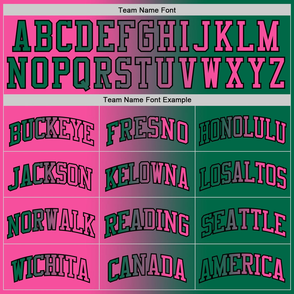 Custom Kelly Green Pink-Black Authentic Gradient Fashion Basketball Jersey