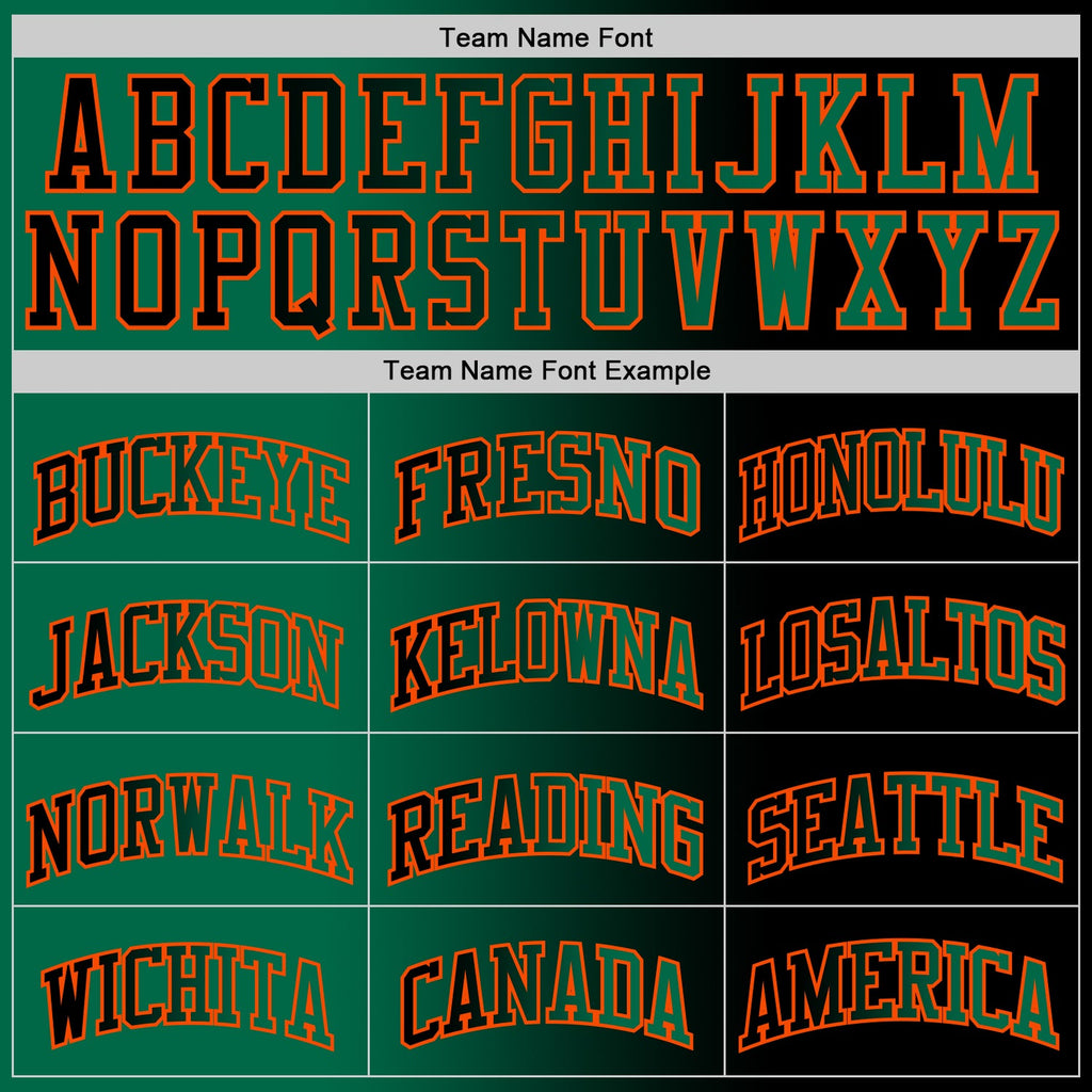 Custom Black Kelly Green-Orange Authentic Gradient Fashion Basketball Jersey