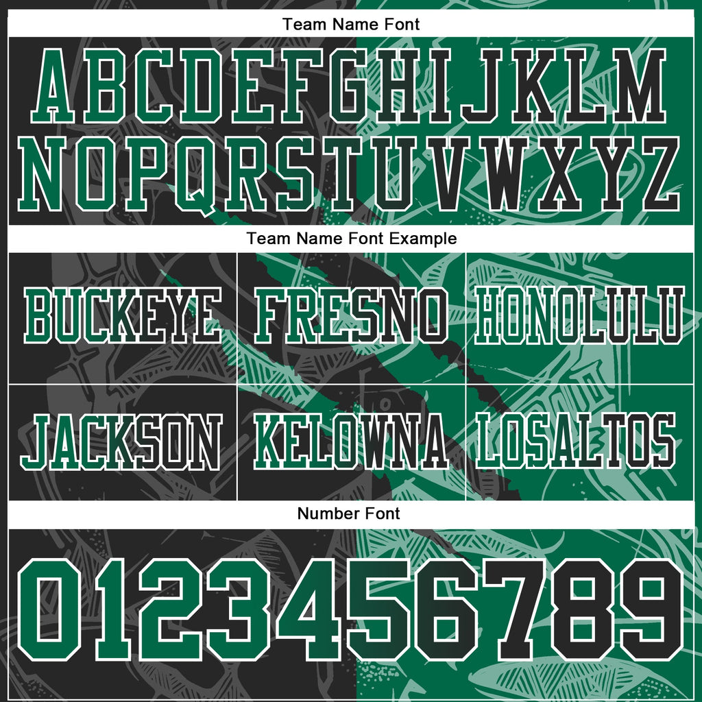 Custom Black Kelly Green-White Authentic Gradient Fashion Scratch Football Jersey