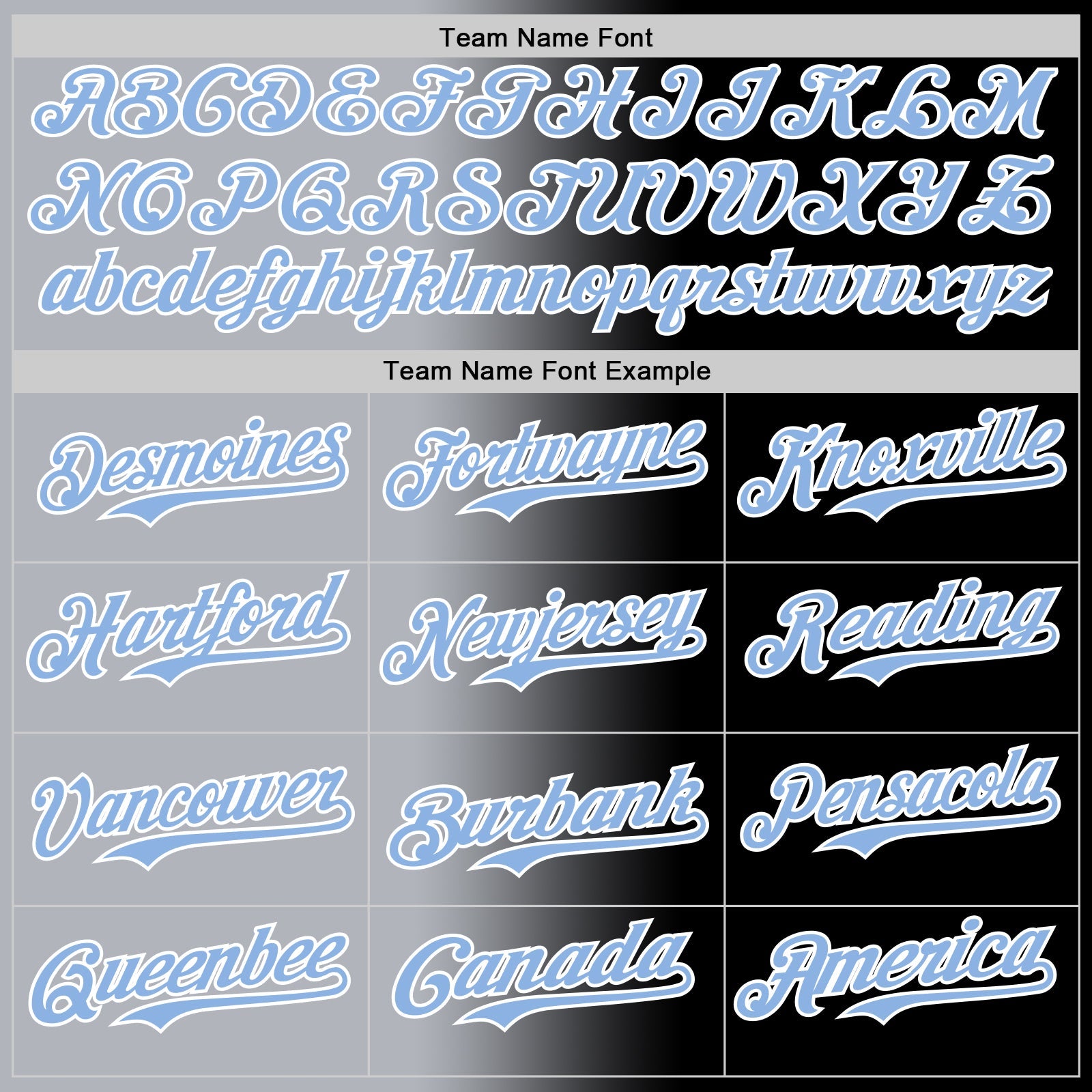 Custom Black Light Blue Gray-White Authentic Gradient Fashion Baseball Jersey