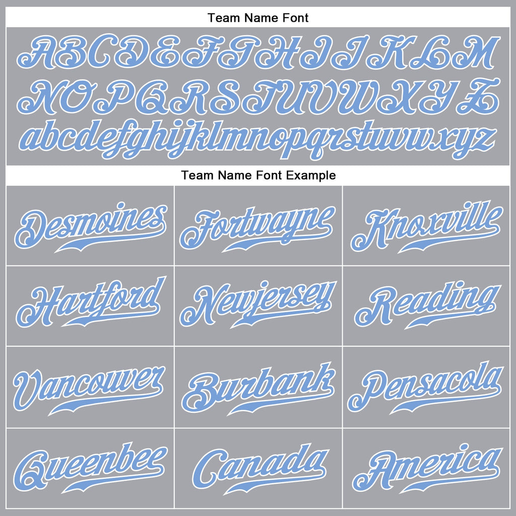 Custom Gray Light Blue-White Authentic Sleeveless Baseball Jersey