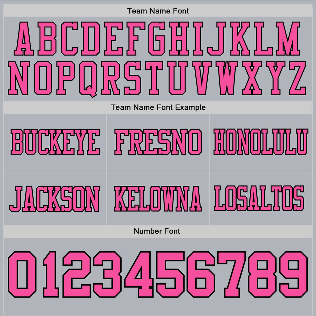 Custom Gray Pink-Black Authentic Football Jersey