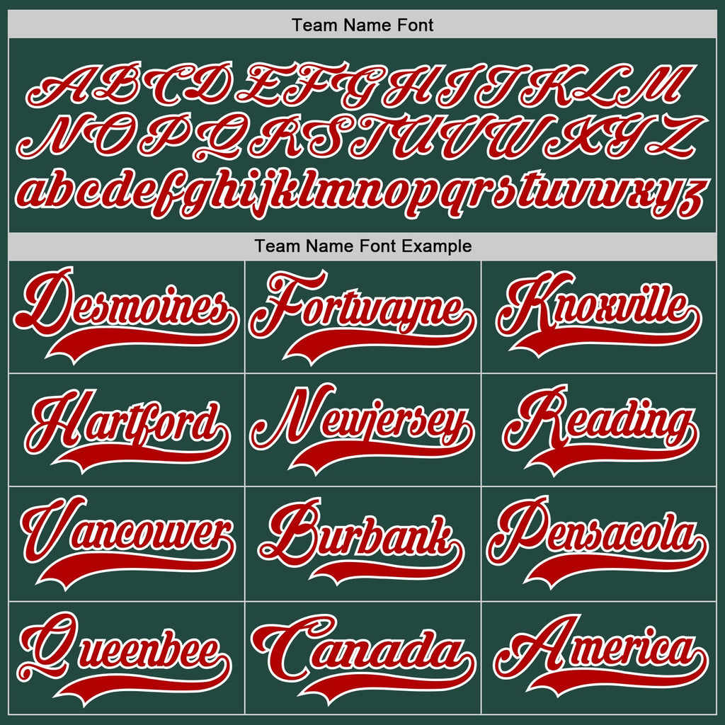 Custom Green Red-White Hockey Jersey