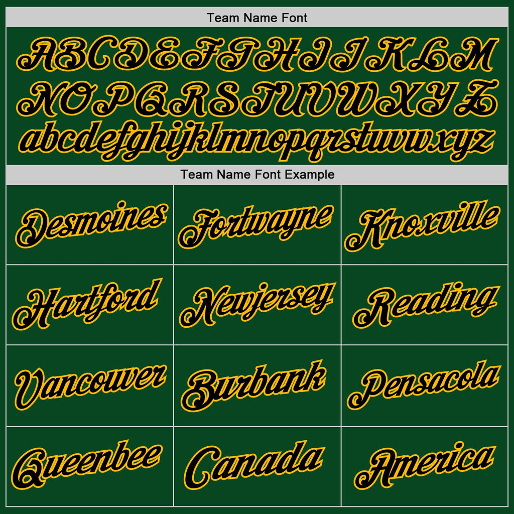 Custom Green Black-Gold Authentic Throwback Basketball Jersey