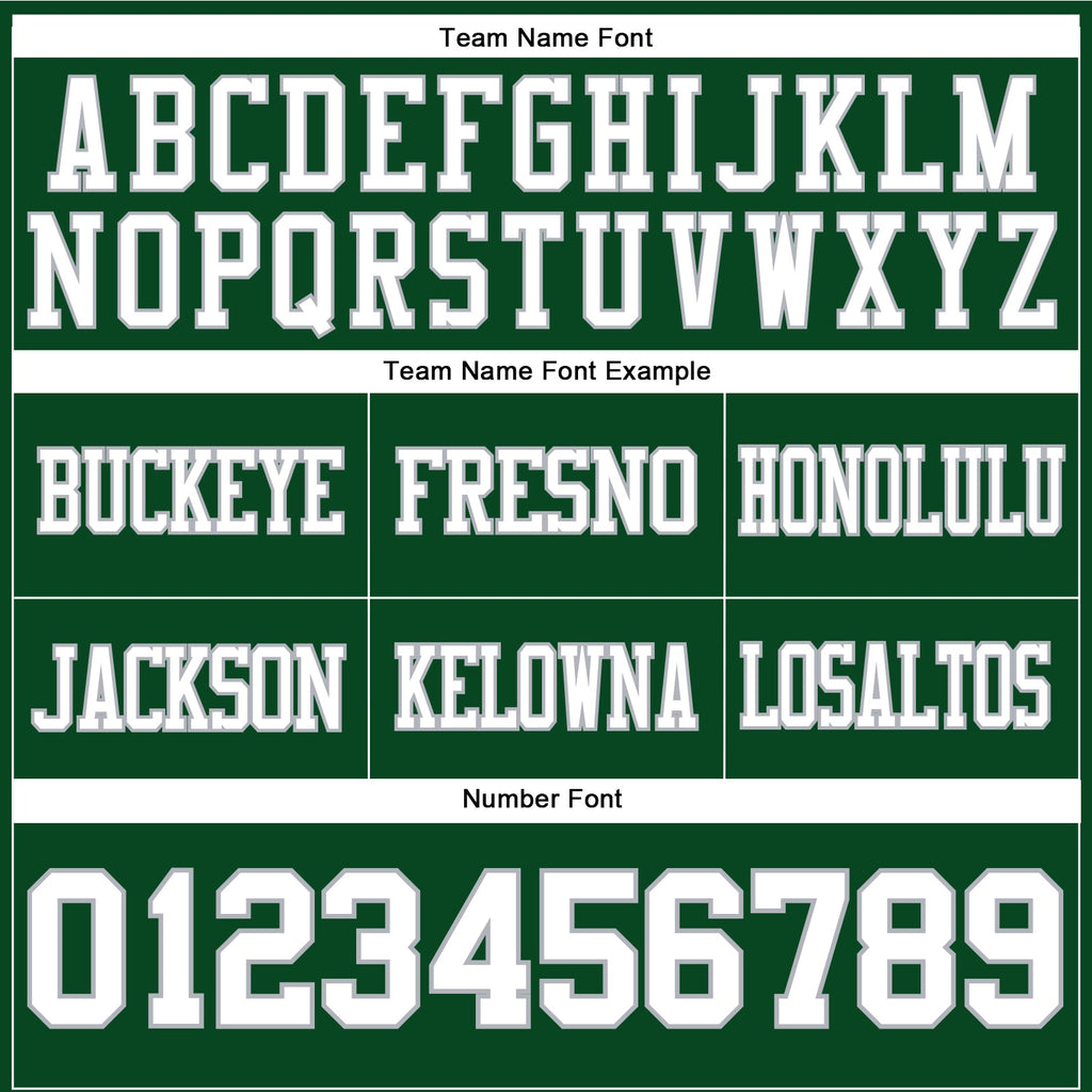 Custom Green White-Gray Authentic Football Jersey