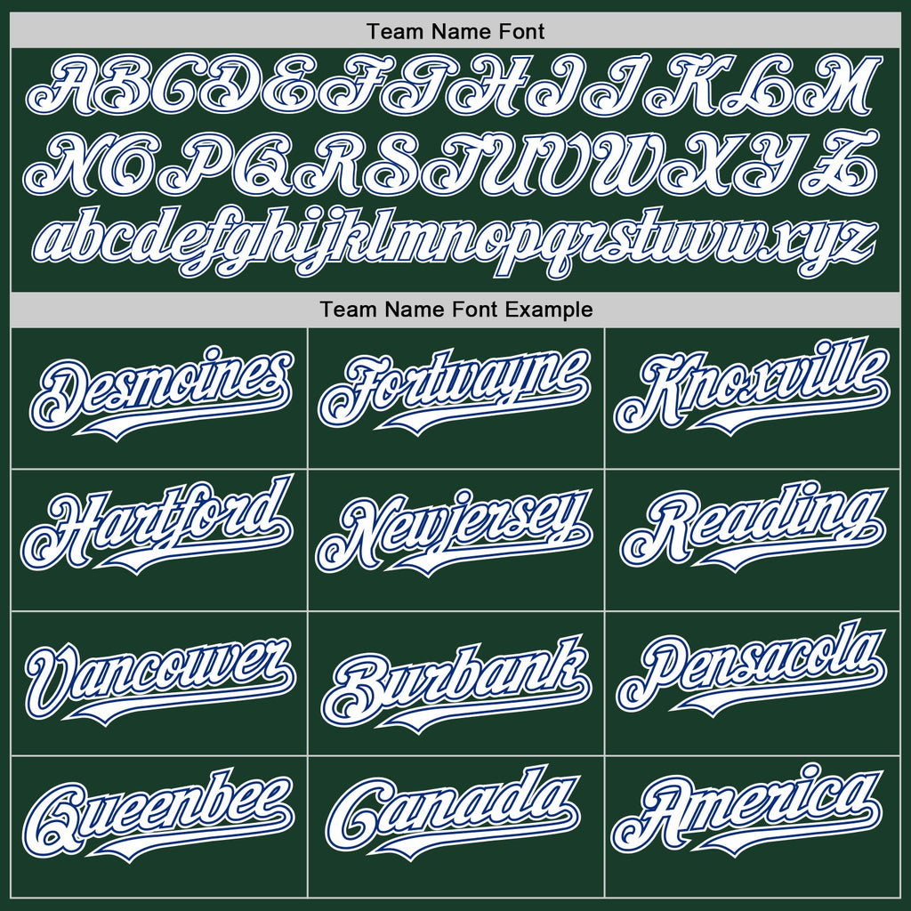 Custom Green White-Royal Authentic Baseball Jersey