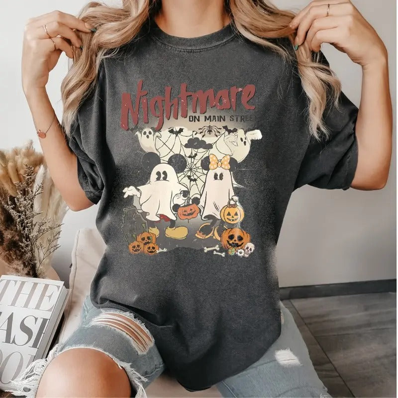 Halloween Comfort Color Shirt Nightmare Main Street Shirt Halloween Pumpkin Ghost Halloween Shirt T-Shirts