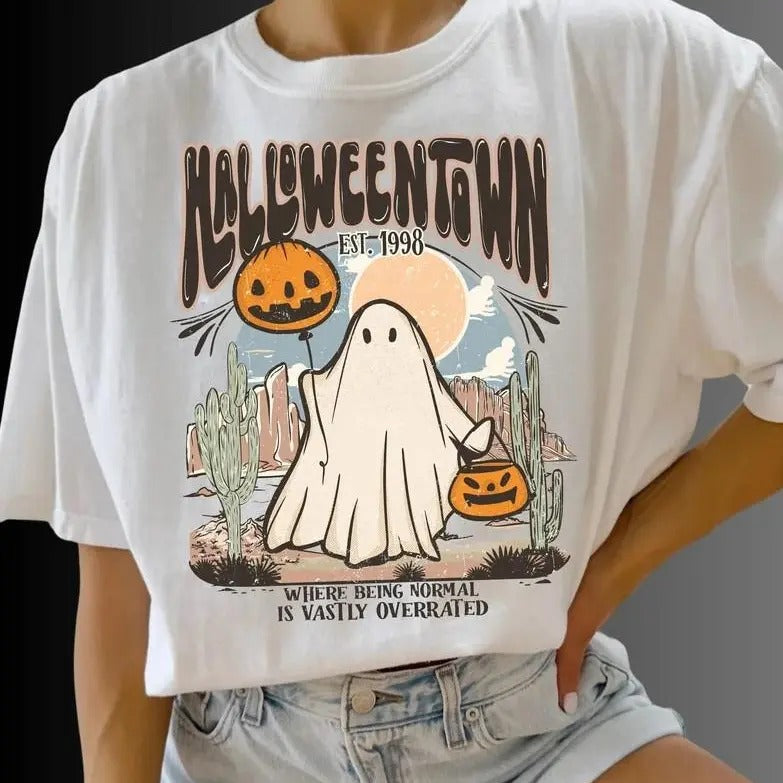 Halloween Est 1998 Halloween Ghost Shirt Fall Halloween Spooky Season Shirt Cute Ghost Shirt Inclusive Multiple Colorways Full Size Range T-Shirts
