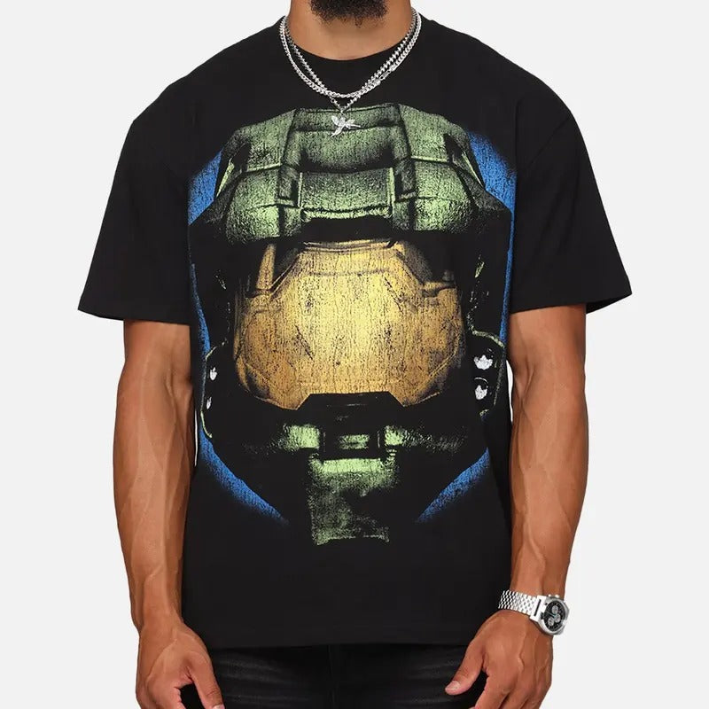 Halo Big Head Black Trending Movie Shirt Menswear Womenswear Streetwear Movie Fans Casual Cotton T-Shirts