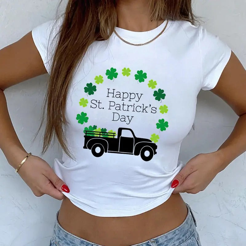 Happy St Patricks Day Baby Shamrock Baby Saint Patricks Day Baby Patricks Vintage Truck Baby Saint Patricks Day Family Matching Baby T-Shirts