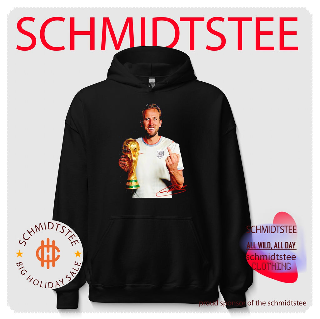 Harry Kane England national football team holding trophy middle finger shirt